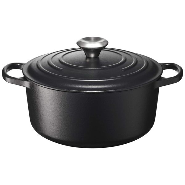 3.82L Cast Iron Enamel Round Pot - Black