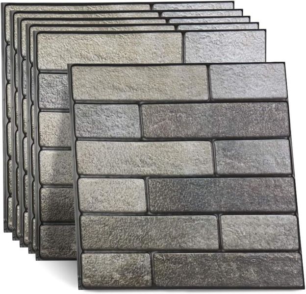 Decorum &amp; Co - Greenstone Brick Wall Sticker Panels (6 Pack)