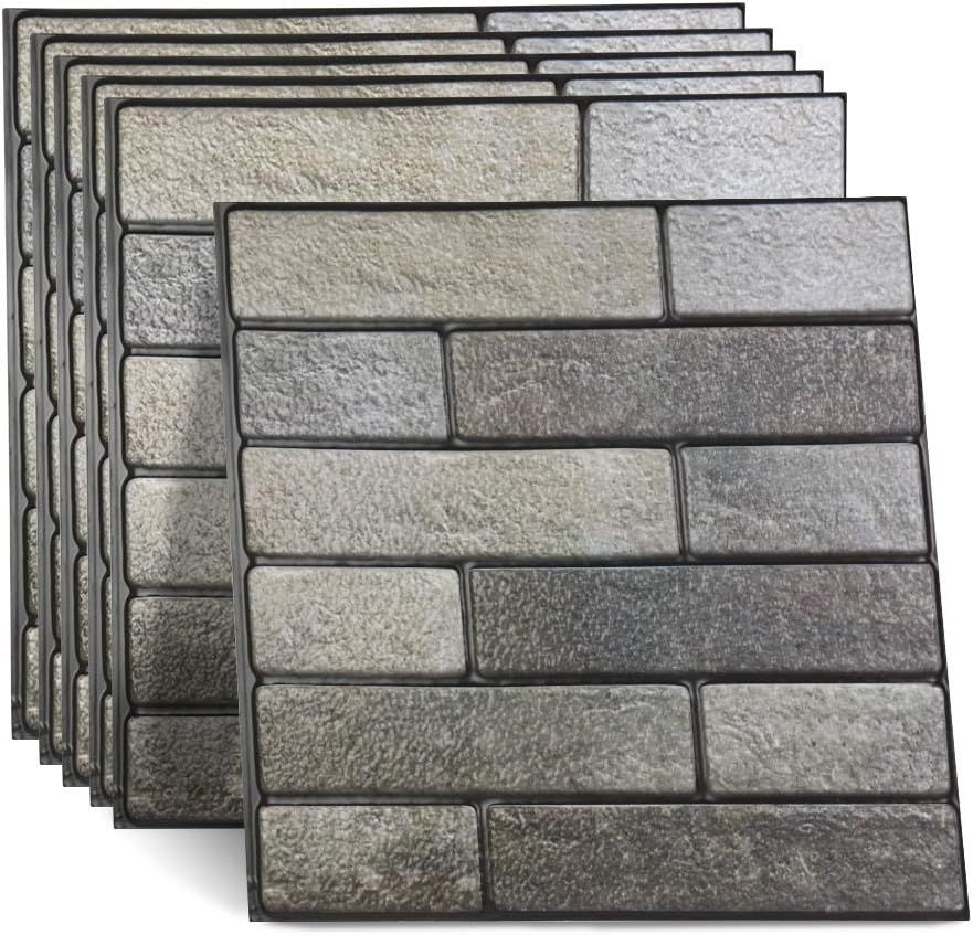 Decorum & Co - Greenstone Brick Wall Sticker Panels (6 Pack)