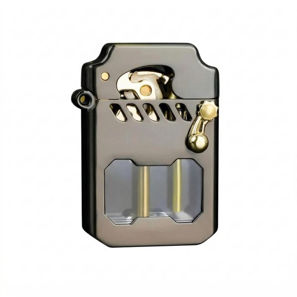 Retro Mecha Metal Rocker Kerosene Lighter - Windproof &amp; Refillable