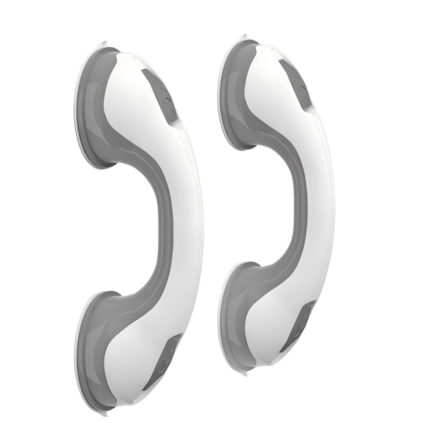 30CM Shower Handle With Strong Suction Cup Armrest - White - 2 Pieces