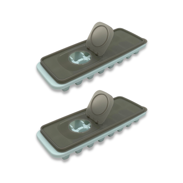 16 Cube Ice Cube Tray with Cover - 2 Pack