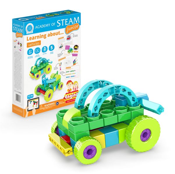 Engino Academy of STEAM Junior Vehicles Qboidz Building Set &amp; Book