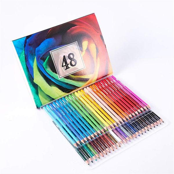 48-Color Pencil Set Smooth &amp; Bright Oil-Based Leadfor Beginners