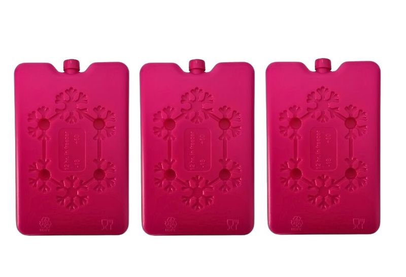 Non-Toxic Flat Easy Pack Ice Brick - Pink Pack of 3