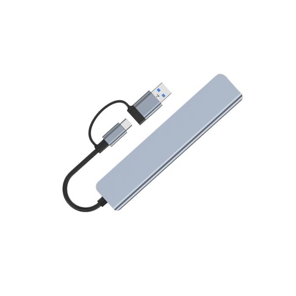 8-in-1 USB Hub with SD/TF Card Reader and Type-C Port for Laptop PC