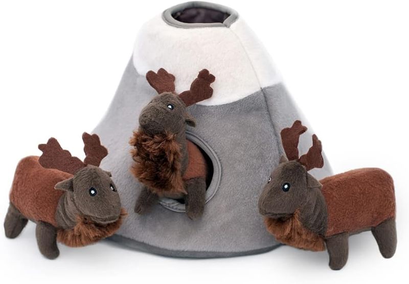 ZippyPaws Zippy Burrow Interactive Hide &amp; Seek Dog Toy - Elk Mountain