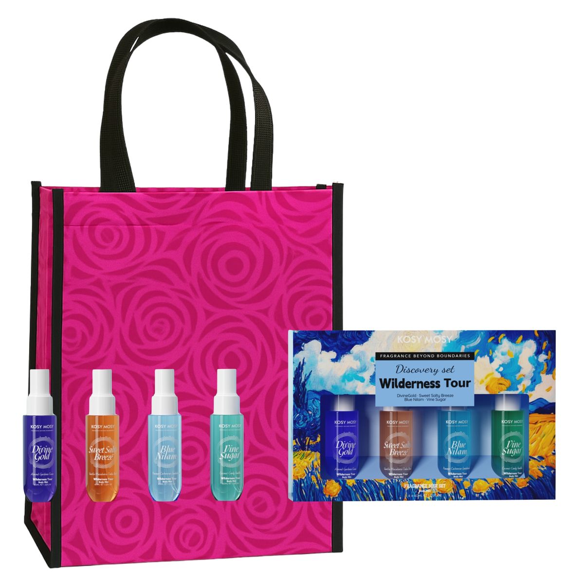Kosy Mosy Wilderness Tour Women Body Mist Set | 4 x 40ml & Gift