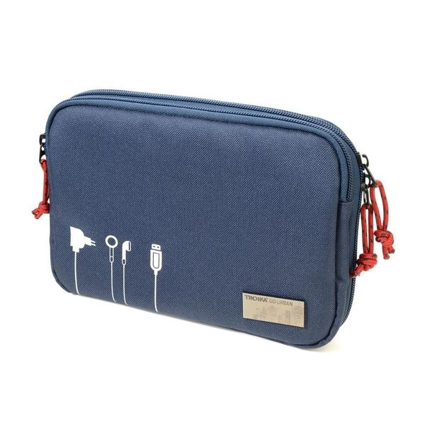 Troika - Cable Bag - Electronic Accessories Organiser Case - Tech Pouch 2 - Blue