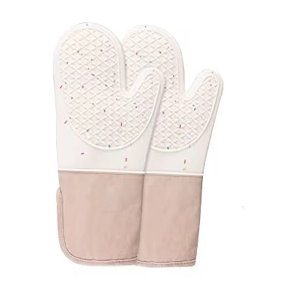 Silicone and Cotton Kitchen Oven Gloves (2Pack)