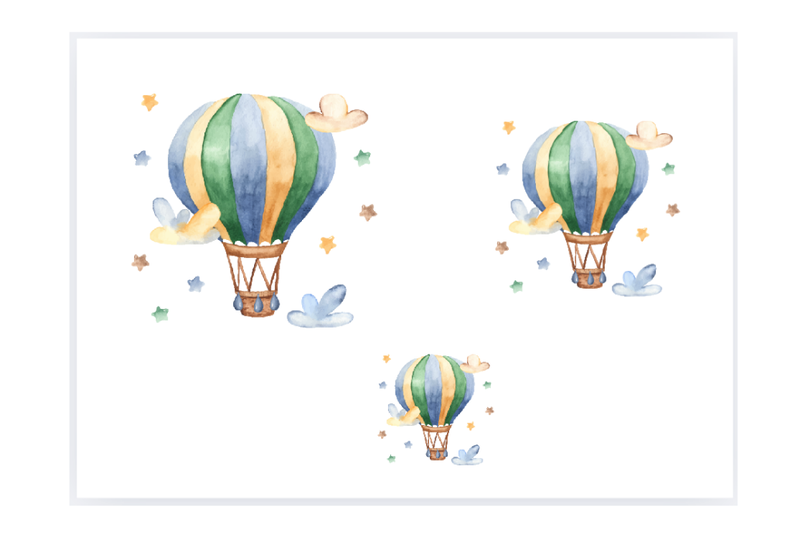 Hot Air Balloons Wall Vinyl Stickers - Nursery Room Wall Art