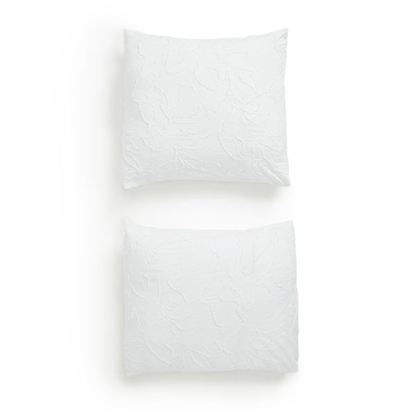 George &amp; Mason - Tufted Jacquard Leaf 2 Pack Pillowcases - Continental Size