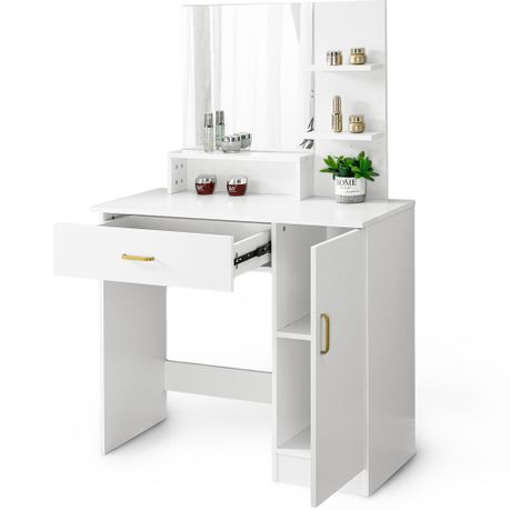 Dressing Table with Mirror Makeup Vanity Desk Storage Table Image