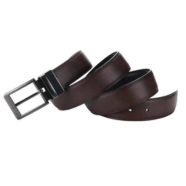 Men's Leather Reversible Belt,Perforated Belt Fashionable Light Luxury Belt