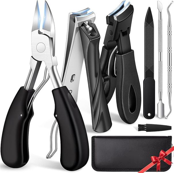 Thick Nail Clippers Set, Fingernail &amp; Toe Nail Clipper for Seniors