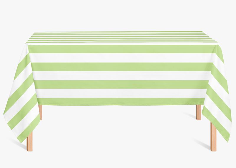 Tablecloth Lime Green&amp;Wh B/S 150x370