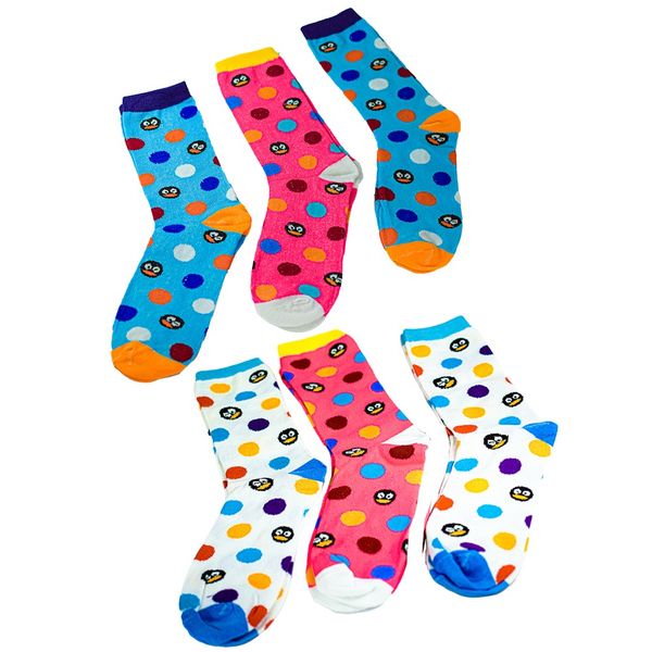 Colourful Penguin Design Comfortable Cotton Socks - 4 Pairs