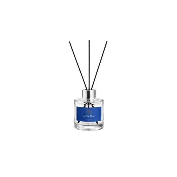 Deep Blue Reed Diffuser with Glass Bottle - Modern Home Fragrance