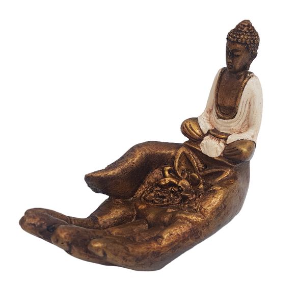 Henna Hand Incense Burner T - Light Holder Buddha - 13cm