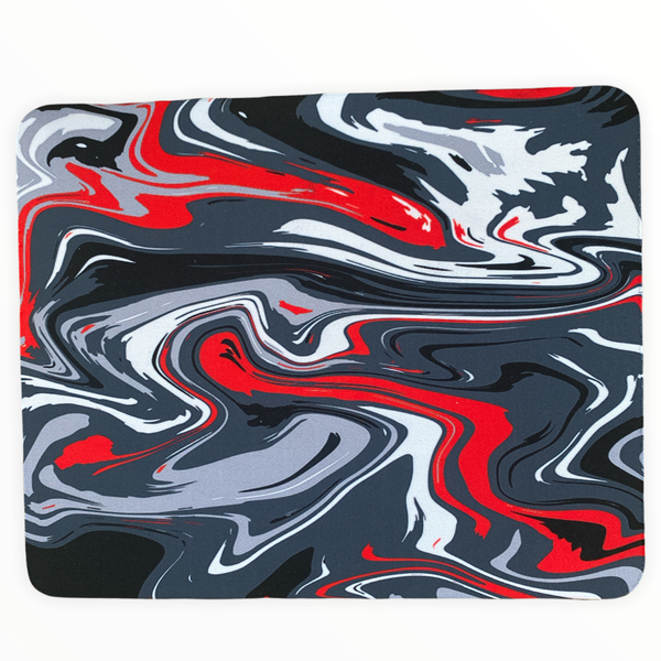 Grey Graphic Mouse Pad - Red