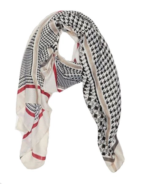 UB Creative Houndstooth Scarf - Red/Black