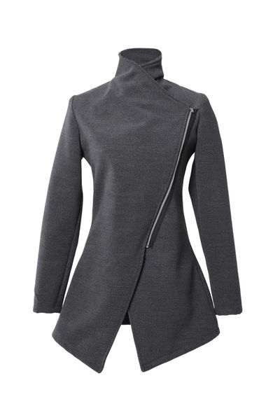 Grey Ladies Asymmetric Coat