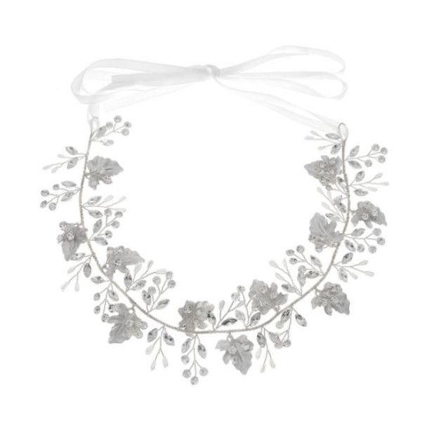 Olive Tree-Faux Pearl/Crystal/Metal Flower Leaf Headband 04-Bridal/Formal