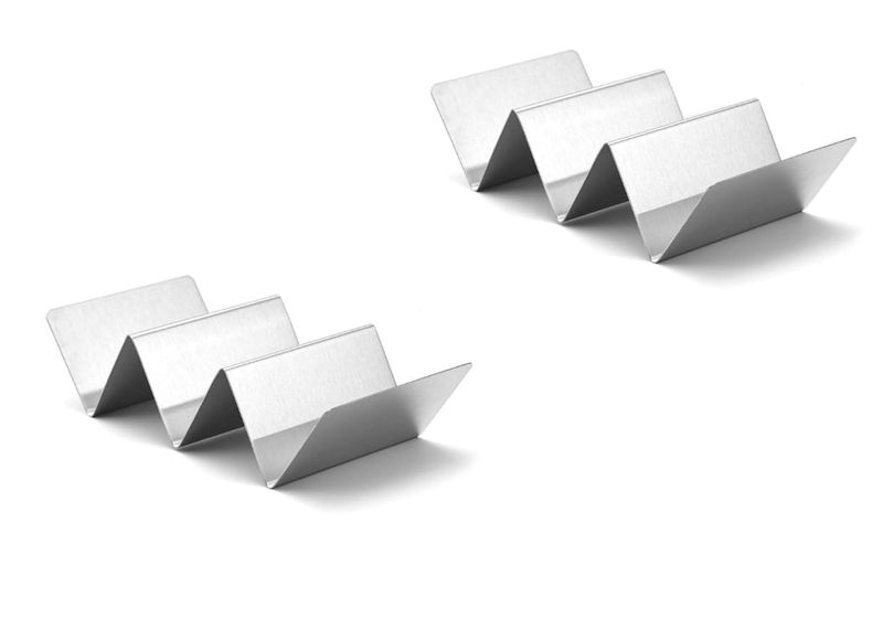 2 Pieces Stainless Steel Grid Taco Display Holders - 3 x 3