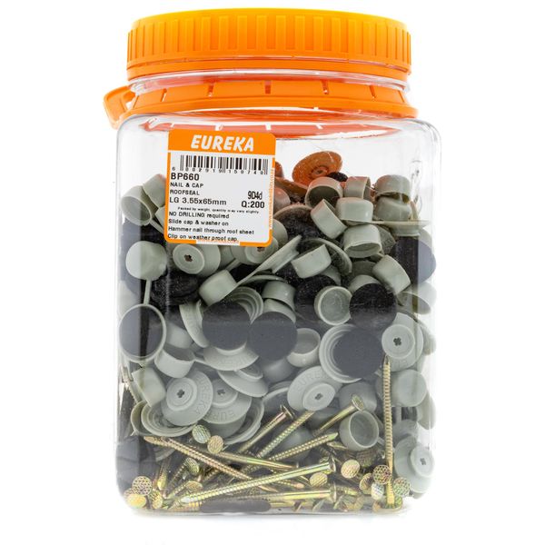 EUREKA Nail &amp; Cap Roof Seal Light Grey 3.55 x 65mm Q:200 BP660