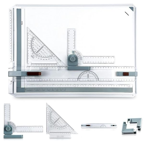 Portable Metric A3 Drawing Board Set with Rules and Protractor