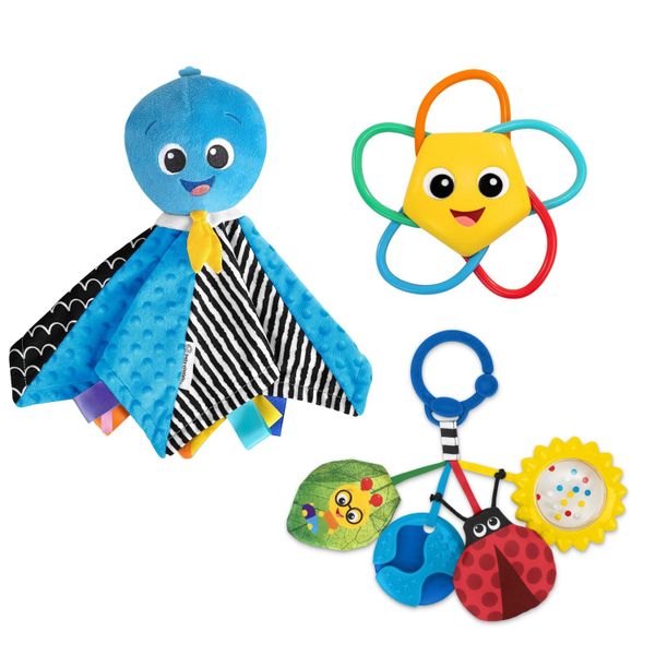 Baby Einstein Sensory Soother &amp; Teething Gift Box - 3 Piece Bundle