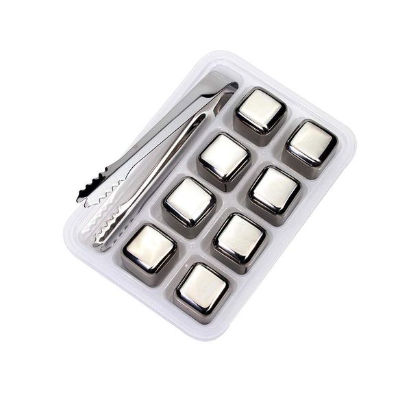 Set of 8 Stainless Steel Ice Cubes For Whiskey Juice