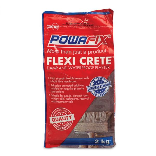 Powafix Flexi Crete Damp &amp; Waterproof Plaster 2Kg