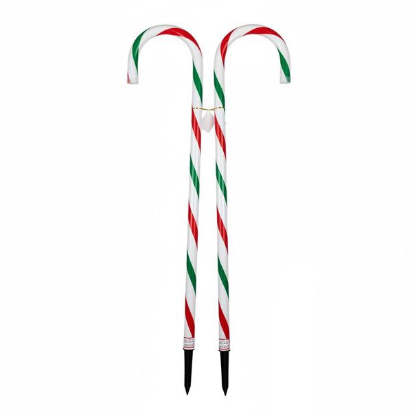 2-Pack Festive Candy Cane Pathway Decor - Outdoor Holiday Decor