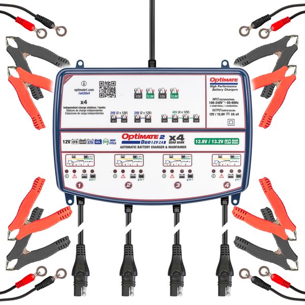 OptiMate 2 DUO x4 - Quad Bank Smart Battery Charger