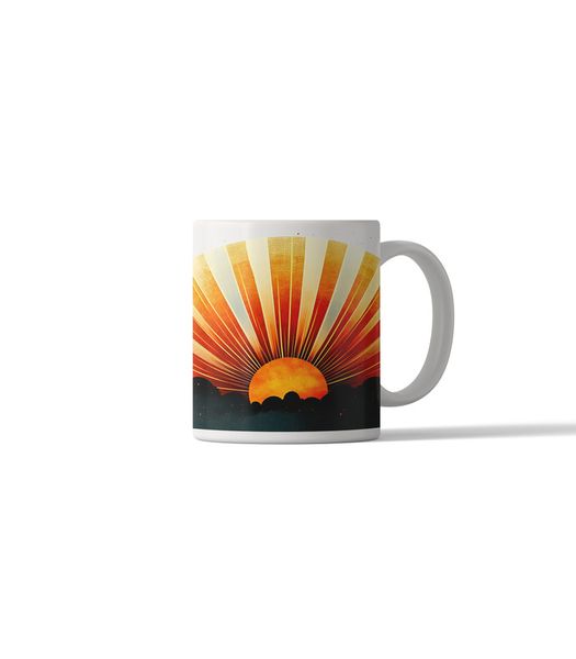 Printed Coffee Mug - Retro Tribal Design DSG 4