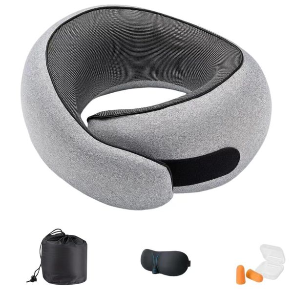Memory Foam Travel Neck Pillow with Ergonomic 360 Support