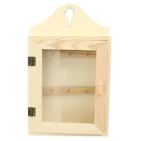 Decor Wall Mounted Wooden Key Storage Organiser Box- 26cm