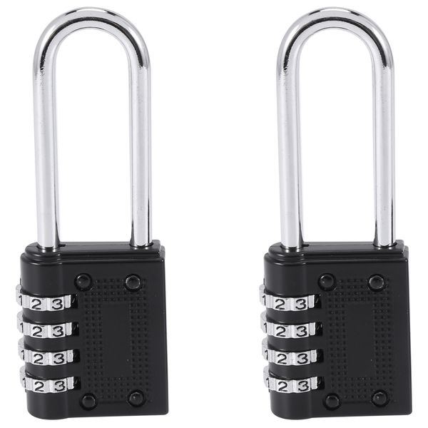 2 Pack Padlock Shackle Lock 6.5cm 4 Digit Resettable Combination Lock