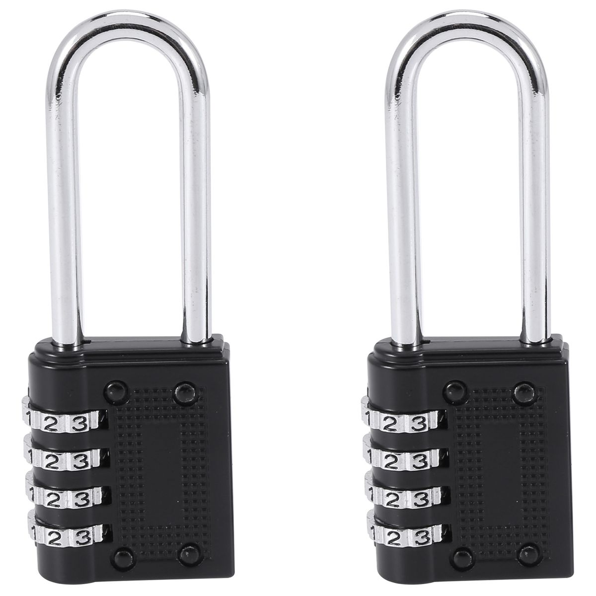 2 Pack Padlock Shackle Lock 6.5cm 4 Digit Resettable Combination Lock