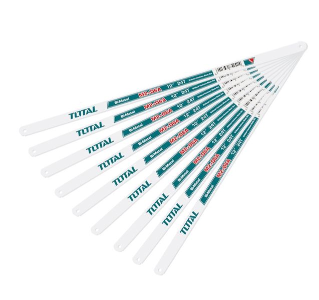 Total Tools 10 Pcs 24T Industrial Bi-Metal Hacksaw Blade