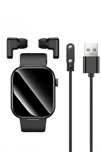 2-in-1 Smart Watch &amp; Integrated TWS Wireless Earbuds HD Display, Fitness PK