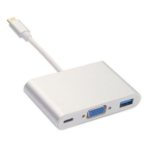 USB 3.0 Hub/USB C di Ricarica 3-in -1 multiporta USB TYPE-C a VGA