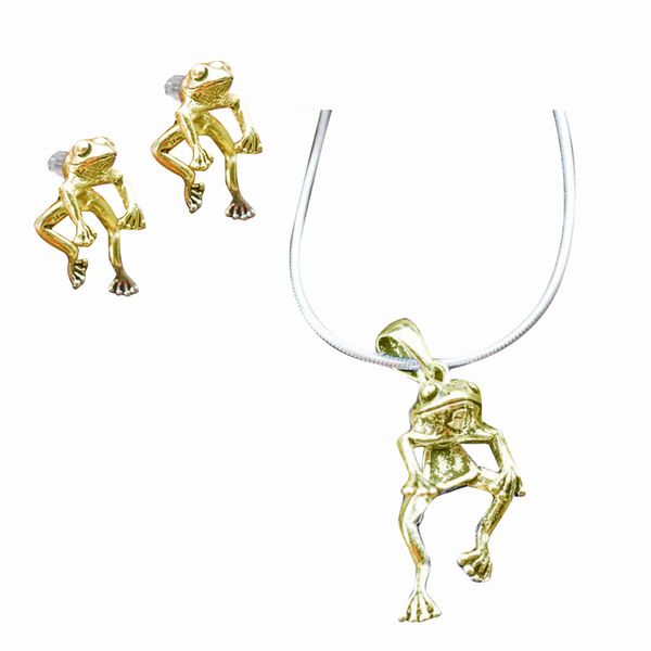 Beauty Fashion Accessories Modern Matching Frog Necklace And Earrings Set