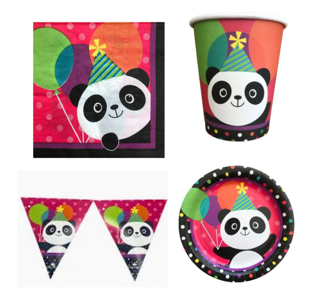 Panda Party Essentials - 40 Piece Combo with Banner