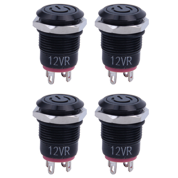12V 2A 9 5Mm Led Metal Cap Power Momentary Push Button Switch Yellow