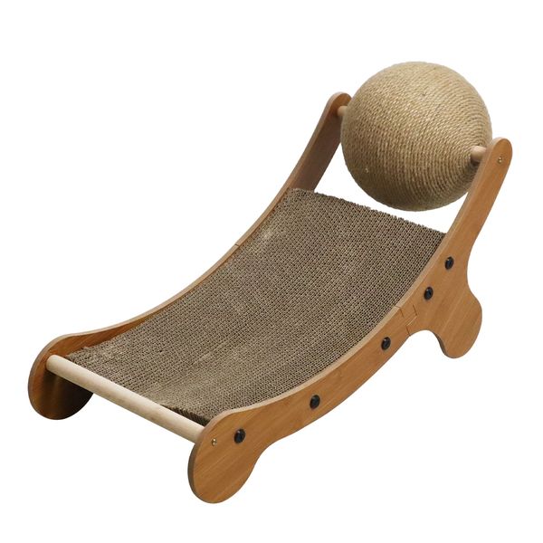 Home Links 3-in-1 Cat Scratcher Lounge with Toy Ball