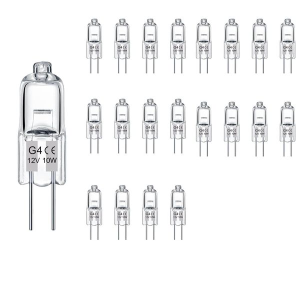 20 Pack Dimmable Light Bulb, G4 Halogen Bulb 20W