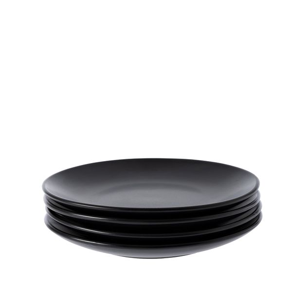 George &amp; Mason - Matt Black Ceramic 4 Pack Side Plates