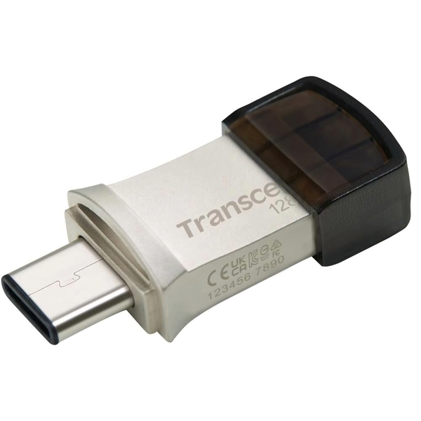 Transcend JetFlash 890 64GB 128GB USB 3.2 Gen 1 Silver Flash Drive Type A/C